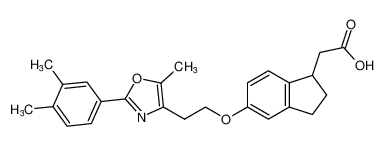 2-(5-(2-(2-(3,4-dimethylphenyl)-5-methyloxazol-4-yl)ethoxy)-2,3-dihydro-1H-inden-1-yl)acetic acid_496061-91-7