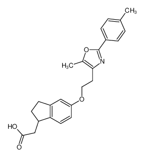 5-{2-[5-methyl-2-(4-methylphenyl)-1,3-oxazol-4-yl]ethoxy}-2,3-dihydro-1H-inden-1-yl acetic acid_496061-92-8