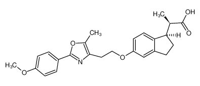 (R)-2-((R)-5-(2-(2-(4-methoxyphenyl)-5-methyloxazol-4-yl)ethoxy)-2,3-dihydro-1H-inden-1-yl)propanoic acid_496062-82-9