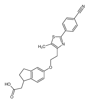 5-{2-[2-(4-cyanophenyl)-5-methyl-1,3-thiazol-4-yl]ethoxy}-2,3-dihydro-1H-inden-1-yl acetic acid_496063-28-6