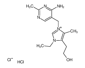 3-((4-amino-2-methylpyrimidin-5-yl)methyl)-1-ethyl-5-(2-hydroxyethyl)-4-methyl-1H-imidazol-3-ium chloride hydrochloride_49615-45-4