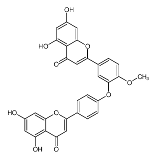2-[4-[5-(5,7-dihydroxy-4-oxochromen-2-yl)-2-methoxyphenoxy]phenyl]-5,7-dihydroxychromen-4-one_49619-87-6