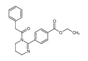 4-(1-phenylacetyl-1,4,5,6-tetrahydro-pyrimidin-2-yl)-benzoic acid ethyl ester_49628-05-9