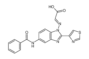 (5-benzoylamino-2-thiazol-4-yl-benzoimidazol-1-ylimino)-acetic acid_49628-66-2
