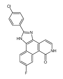 2-(4-chlorophenyl)-9-fluoro-1,6-dihydro-7H-benzo[h]imidazo[4,5-f]isoquinolin-7-one_496803-42-0
