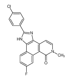 2-(4-chlorophenyl)-9-fluoro-6-methyl-1,6-dihydro-7H-benzo[h]imidazo[4,5-f]isoquinolin-7-one_496803-44-2