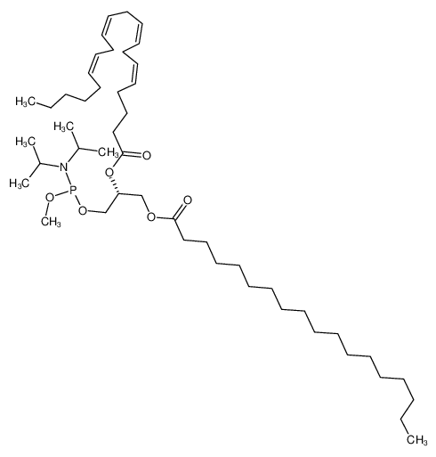 (5Z,8Z,11Z,14Z)-Icosa-5,8,11,14-tetraenoic acid (R)-2-(diisopropylamino-methoxy-phosphanyloxy)-1-octadecanoyloxymethyl-ethyl ester_496808-80-1