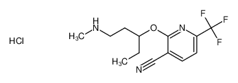 2-((1-(methylamino)pentan-3-yl)oxy)-6-(trifluoromethyl)nicotinonitrile hydrochloride_496847-29-1