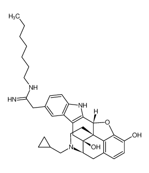 2-((4bS,8R,8aS,14bR)-7-(cyclopropylmethyl)-1,8a-dihydroxy-5,6,7,8,8a,9,14,14b-octahydro-4,8-methanobenzofuro[2,3-a]pyrido[4,3-b]carbazol-11-yl)-N-heptylacetimidamide_496848-14-7
