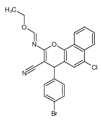 N-[4-(4-Bromo-phenyl)-6-chloro-3-cyano-4H-benzo[h]chromen-2-yl]-formimidic acid ethyl ester_496855-10-8