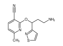 3-Pyridinecarbonitrile, 2-[3-amino-1-(3-isothiazolyl)propoxy]-6-methyl-_496870-10-1