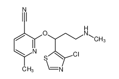 2-(1-(4-chlorothiazol-5-yl)-3-(methylamino)propoxy)-6-methylnicotinonitrile_496870-22-5