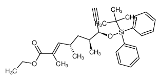(E)-(4S,6S,7S)-7-(tert-Butyl-diphenyl-silanyloxy)-2,4,6-trimethyl-non-2-en-8-ynoic acid ethyl ester_496918-09-3