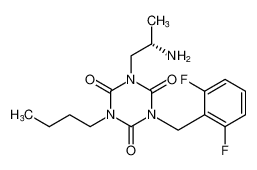 (S)-1-(2-aminopropyl)-3-butyl-5-(2,6-difluorobenzyl)-1,3,5-triazinane-2,4,6-trione_496928-57-5