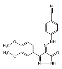 4-(2-(3-(3,4-dimethoxyphenyl)-5-oxo-1,5-dihydro-4H-pyrazol-4-ylidene)hydrazineyl)benzonitrile_496932-60-6
