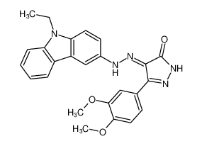 1H-Pyrazole-4,5-dione, 3-(3,4-dimethoxyphenyl)-,4-[(9-ethyl-9H-carbazol-3-yl)hydrazone]_496933-54-1