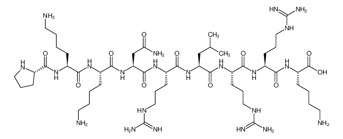 L-Lysine,L-prolyl-L-lysyl-L-lysyl-L-asparaginyl-L-arginyl-L-leucyl-L-arginyl-L-arginyl-_496957-97-2