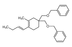 (E)-((((4-(but-1-en-1-yl)-3-methylcyclohex-3-ene-1,1-diyl)bis(methylene))bis(oxy))bis(methylene))dibenzene_496973-17-2