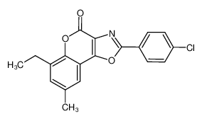 2-(4-chloro-phenyl)-6-ethyl-8-methyl-chromeno[3,4-d]oxazol-4-one_49699-77-6