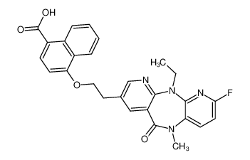 4-(2-(11-ethyl-2-fluoro-5-methyl-6-oxo-6,11-dihydro-5H-dipyrido[3,2-b:2',3'-e][1,4]diazepin-8-yl)ethoxy)-1-naphthoic acid_497067-06-8