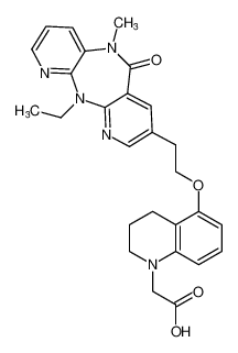 2-(5-(2-(11-ethyl-5-methyl-6-oxo-6,11-dihydro-5H-dipyrido[3,2-b:2',3'-e][1,4]diazepin-8-yl)ethoxy)-3,4-dihydroquinolin-1(2H)-yl)acetic acid_497068-33-4