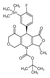 4H-Furo[3,4-b]pyrano[4,3-e]pyridine-4-carboxylic acid,9-[4-fluoro-3-(trimethylstannyl)phenyl]-1,3,5,7,8,9-hexahydro-3-methyl-1,8-dioxo-, 1,1-dimethylethyl ester, (3R,9R)-rel-_497098-29-0