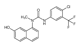 3-(4-chloro-3-(trifluoromethyl)phenyl)-1-(7-hydroxynaphthalen-1-yl)-1-methylurea_497149-75-4