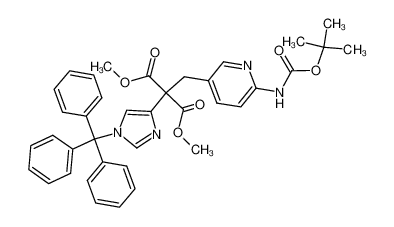 2-(6-tert-butoxycarbonylamino-pyridin-3-ylmethyl)-2-(1-trityl-1H-imidazol-4-yl)-malonic acid dimethyl ester_497160-01-7