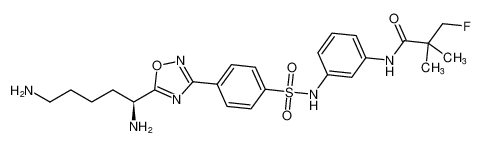 Propanamide,N-[3-[[[4-[5-[(1S)-1,5-diaminopentyl]-1,2,4-oxadiazol-3-yl]phenyl]sulfonyl]amino]phenyl]-3-fluoro-2,2-dimethyl-_497170-55-5