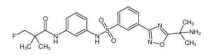 N-(3-((3-(5-(2-aminopropan-2-yl)-1,2,4-oxadiazol-3-yl)phenyl)sulfonamido)phenyl)-3-fluoro-2,2-dimethylpropanamide_497171-25-2