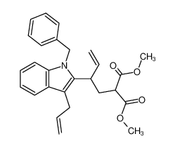 dimethyl 2-[2-(3-allyl-1-benzyl-1H-indol-2-yl)-3-butenyl]malonate_497179-34-7