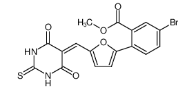 methyl 5-bromo-2-(5-((4,6-dioxo-2-thioxotetrahydropyrimidin-5(2H)-ylidene)methyl)furan-2-yl)benzoate_497224-81-4