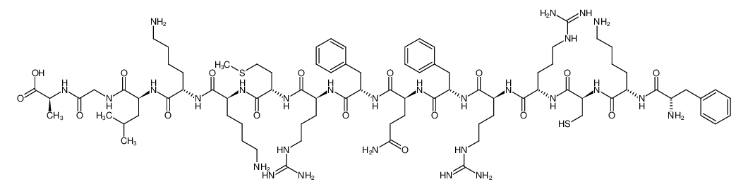 L-phenylalanyl-L-lysyl-L-cysteinyl-L-arginyl-L-arginyl-L-phenylalanyl-L-glutaminyl-L-phenylalanyl-L-arginyl-L-methionyl-L-lysyl-L-lysyl-L-leucylglycyl-L-alanine_497260-20-5