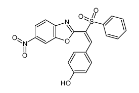 4-[2-benzenesulfonyl-2-(6-nitro-benzooxazol-2-yl)-vinyl]-phenol_49743-28-4