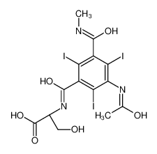 (2S)-2-[[3-acetamido-2,4,6-triiodo-5-(methylcarbamoyl)benzoyl]amino]-3-hydroxypropanoic acid_49755-92-2