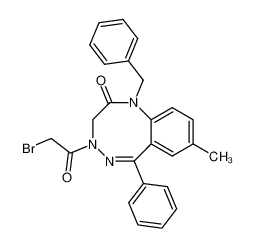 1-benzyl-4-bromoacetyl-8-methyl-6-phenyl-3,4-dihydro-1H-benzo[f][1,2,5]triazocin-2-one_49780-64-5