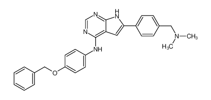 (4-benzyloxy-phenyl)-[6-(4-dimethylaminomethyl-phenyl)-7H-pyrrolo[2,3-d]pyrimidin-4-yl]-amine_497839-74-4