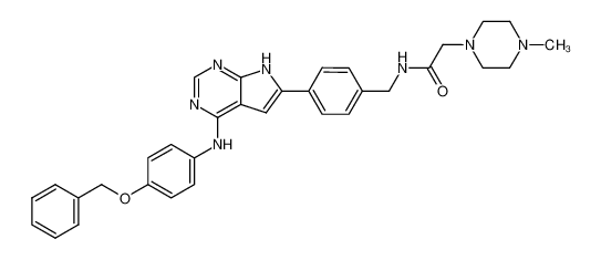 N-{4-[4-(4-benzyloxy-phenylamino)-7H-pyrrolo[2,3-d]pyrimidin-6-yl]-benzyl}-2-(4-methyl-piperazin-1-yl)-acetamide_497840-17-2