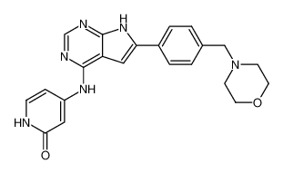 4-[6-(4-morpholin-4-ylmethyl-phenyl)-7H-pyrrolo[2,3-d]pyrimidin-4-ylamino]-1H-pyridin-2-one_497841-12-0