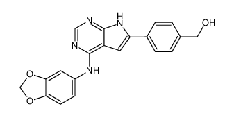 {4-[4-(Benzo[1,3]dioxol-5-ylamino)-7H-pyrrolo[2,3-d]pyrimidin-6-yl]-phenyl}-methanol_497841-49-3