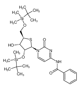 N4-benzoyl-1-[2,5-bis-O-(tert-butyldimethylsilyl)-4-thio-β-D-ribofuranosyl]cytosine_497847-38-8