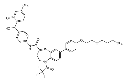 7-[4-(2-butoxyethoxy)phenyl]-N-{4-[hydroxy(5-methyl-1-oxidopyridin-2-yl)methyl]phenyl}-1-(trifluoroacetyl)-2,3-dihydro-1H-1-benzazepine-4-carboxamide_497850-01-8