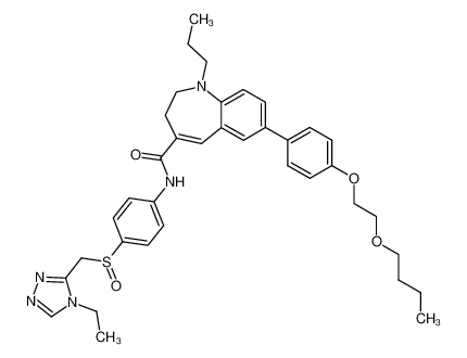7-[4-(2-butoxyethoxy)phenyl]-N-[4-(4-ethyl-4H-1,2,4-triazol-3-ylmethylsulfinyl)phenyl]-1-propyl-2,3-dihydro-1H-benzazepine-4-carboxamide_497850-33-6