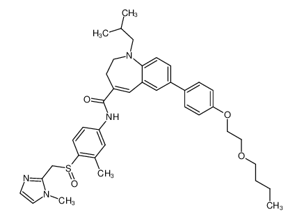 7-[4-(2-butoxyethoxy)phenyl]-1-isobutyl-N-[3-methyl-4-[[(1-methylimidazol-2-yl)methyl]sulfinyl]phenyl]-2,3-dihydro-1-benzazepine-4-carboxamide_497853-14-2
