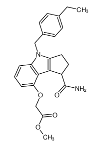 methyl 2-((1-carbamoyl-4-(4-ethylbenzyl)-1,2,3,4-tetrahydrocyclopenta[b]indol-8-yl)oxy)acetate_497857-68-8
