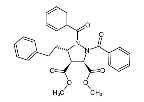(3R,4S,5S)-1,2-dibenzoyl-5-phenethylpyrazolidine-3,4-dicarboxylic acid dimethyl ester_497868-54-9