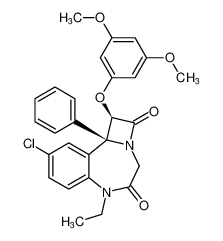 rel-(1R,10bR)-9-chloro-1-(3,5-dimethoxyphenoxy)-6-ethyl-10b-phenyl-6,10b-dihydroazeto[1,2-d]benzo[f][1,4]diazepine-2,5(1H,4H)-dione_497874-70-1