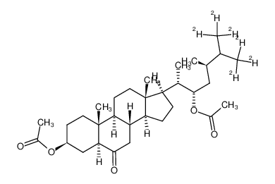 (22S,24R)-[26,27-2H6]3β,22-diacetoxy-24-methyl-5α-cholestan-6-one_497924-59-1