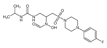 N-(1-((4-(4-fluorophenyl)piperazin-1-yl)sulfonyl)-3-(3-isopropylureido)propan-2-yl)-N-hydroxyformamide_497925-22-1