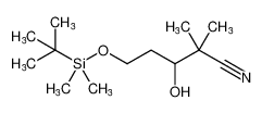 5-((tert-butyldimethylsilyl)oxy)-3-hydroxy-2,2-dimethylpentanenitrile_497953-32-9